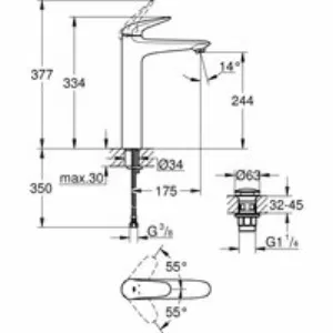 Смеситель для раковины GROHE Wave, хром (23585001) Смеситель для раковины GROHE Wave, хром (23585001)
