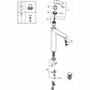 Смеситель для раковины GROHE Wave, хром (23585001) Смеситель для раковины GROHE Wave, хром (23585001)