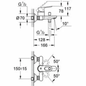 Смеситель для ванны GROHE BauLoop, хром (23341000) Смеситель для ванны GROHE BauLoop, хром (23341000)
