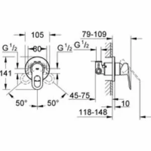 Смеситель для душа GROHE BauLoop в комплекте с монтажной частью, хром (29042000) Смеситель для душа GROHE BauLoop в комплекте с монтажной частью, хром (29042000)