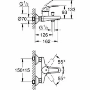 Смеситель для ванны GROHE BauCurve, хром (23599000) Смеситель для ванны GROHE BauCurve, хром (23599000)