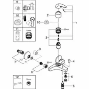 Смеситель для ванны GROHE BauCurve, хром (23599000) Смеситель для ванны GROHE BauCurve, хром (23599000)