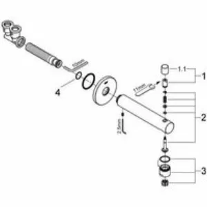 Излив для ванны GROHE Concetto с переключателем ванна/душ, хром (13281001) Излив для ванны GROHE Concetto с переключателем ванна/душ, хром (13281001)