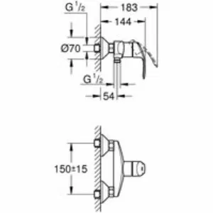 Душевая система GROHE Vitalio Start System 180 Flex со смесителем для душа, хром (NSB0152) Душевая система GROHE Vitalio Start System 180 Flex со смесителем для душа, хром (NSB0152)