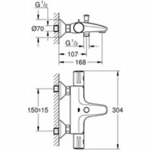Душевая система GROHE Vitalio Start System 180 Flex с термостатом для ванны (NSB0158) Душевая система GROHE Vitalio Start System 180 Flex с термостатом для ванны (NSB0158)
