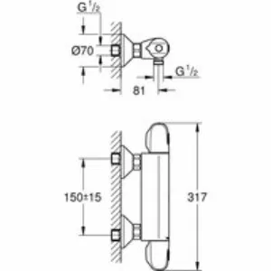 Душевая система GROHE Vitalio Start System 180 Flex с термостатом для душа, хром (NSB0160) Душевая система GROHE Vitalio Start System 180 Flex с термостатом для душа, хром (NSB0160)