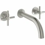 Внешняя часть смесителя для раковины GROHE Atrio настенного монтажа на 3 отверстия, двухвентильный, суперсталь (20164DC3)