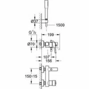 Смеситель для ванны GROHE Concetto с душевым гарнитуром, хром (32212001) Смеситель для ванны GROHE Concetto с душевым гарнитуром, хром (32212001)