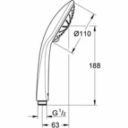 Ручной душ GROHE Euphoria 110 Massage, 16,6 л/мин, 3 режима, хром (27221001)