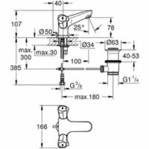 Смеситель для раковины GROHE Costa L, хром (21390001) Смеситель для раковины GROHE Costa L, хром (21390001)