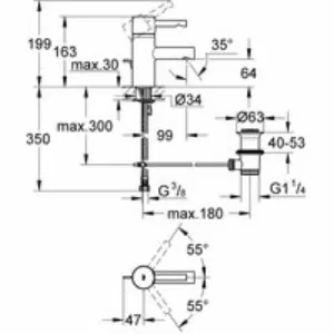 Смеситель для раковины GROHE Essence с донным клапаном, хром (33562000) Смеситель для раковины GROHE Essence с донным клапаном, хром (33562000)