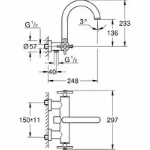 Смеситель для ванны GROHE Atrio двухвентильный, внешнего монтажа, темный графит матовый (25010AL3) Смеситель для ванны GROHE Atrio двухвентильный, внешнего монтажа, темный графит матовый (25010AL3)