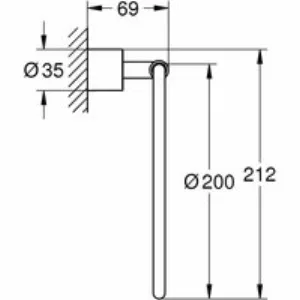 Кольцо для полотенца GROHE Atrio, темный графит матовый (40307AL3) Кольцо для полотенца GROHE Atrio, темный графит матовый (40307AL3)