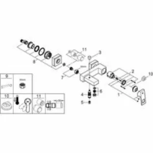Смеситель для ванны GROHE Eurocube, хром (23140000) Смеситель для ванны GROHE Eurocube, хром (23140000)