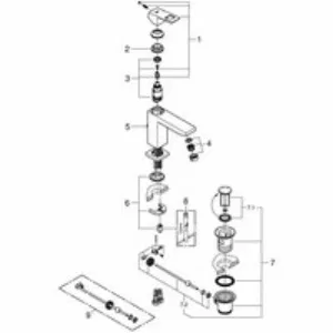 Смеситель для раковины GROHE Eurocube с донным клапаном, M-size, хром (23445000) Смеситель для раковины GROHE Eurocube с донным клапаном, M-size, хром (23445000)