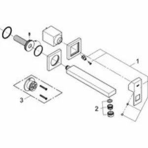 Внешняя часть смесителя для раковины GROHE Eurocube на 2 отверстия, M-Size, хром (23447000) Внешняя часть смесителя для раковины GROHE Eurocube на 2 отверстия, M-Size, хром (23447000)