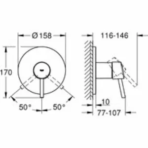 Внешняя часть смесителя для душа GROHE Concetto, хром (24053001) Внешняя часть смесителя для душа GROHE Concetto, хром (24053001)