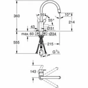 Смеситель для кухни GROHE Eurostyle Cosmopolitan, хром (31126004) Смеситель для кухни GROHE Eurostyle Cosmopolitan, хром (31126004)