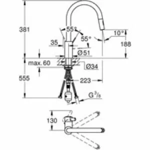 Смеситель для кухни GROHE Eurosmart Cosmopolitan, хром (31481001) Смеситель для кухни GROHE Eurosmart Cosmopolitan, хром (31481001)