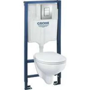 Система инсталляции GROHE Solido 5 в 1, с подвесным унитазом Bau Ceramic и панелью смыва Skate Cosmopolitan (39586000) Система инсталляции GROHE Solido 5 в 1, с подвесным унитазом Bau Ceramic и панелью смыва Skate Cosmopolitan (39586000)