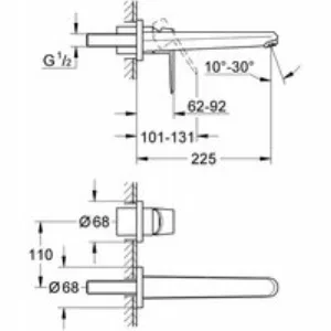 Внешняя часть смесителя для раковины GROHE Eurodisc Cosmopolitan на 2 отверстия, хром (19974002) Внешняя часть смесителя для раковины GROHE Eurodisc Cosmopolitan на 2 отверстия, хром (19974002)