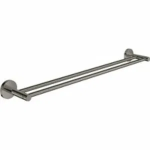 Держатель для полотенца GROHE Essentials 600 мм, двойной, тёмный графит глянец (40802A01) Держатель для полотенца GROHE Essentials 600 мм, двойной, тёмный графит глянец (40802A01)