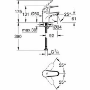Смеситель для раковины GROHE Euroeco, S-size, хром (32734000) Смеситель для раковины GROHE Euroeco, S-size, хром (32734000)