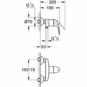 Смеситель для душа GROHE Euroeco, хром (32740000) Смеситель для душа GROHE Euroeco, хром (32740000)