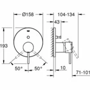 Внешняя часть смесителя для ванны GROHE Atrio на 2 потребителя, хром (24066003) Внешняя часть смесителя для ванны GROHE Atrio на 2 потребителя, хром (24066003)