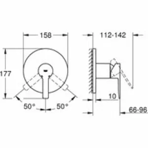 Внешняя часть смесителя для душа GROHE Lineare, хром (24063001) Внешняя часть смесителя для душа GROHE Lineare, хром (24063001)