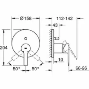 Внешняя часть смесителя для ванны GROHE Lineare, хром (24064001) Внешняя часть смесителя для ванны GROHE Lineare, хром (24064001)