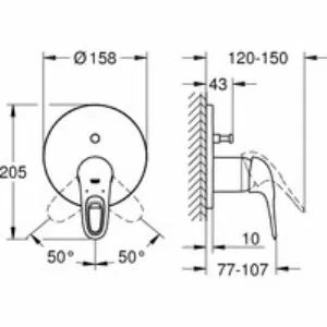 Внешняя часть смесителя для ванны GROHE Eurostyle, хром (24049003) Внешняя часть смесителя для ванны GROHE Eurostyle, хром (24049003)