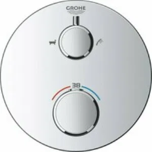 Внешняя часть термостата для ванны GROHE Grohtherm на 2 потребителя, хром (24077000) Внешняя часть термостата для ванны GROHE Grohtherm на 2 потребителя, хром (24077000)