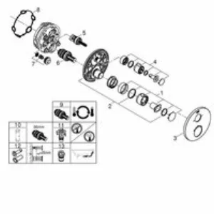 Внешняя часть термостата для ванны GROHE Grohtherm на 2 потребителя, хром (24077000) Внешняя часть термостата для ванны GROHE Grohtherm на 2 потребителя, хром (24077000)