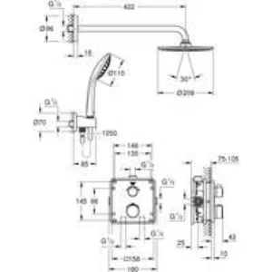 Душевая система GROHE Grohtherm с термостатом для душа, хром (34734000) Душевая система GROHE Grohtherm с термостатом для душа, хром (34734000)