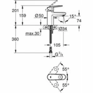 Смеситель для раковины GROHE Europlus, хром (33163002) Смеситель для раковины GROHE Europlus, хром (33163002)