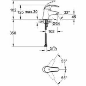 Смеситель для раковины GROHE Eurosmart, хром (32467001) Смеситель для раковины GROHE Eurosmart, хром (32467001)
