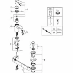 Смеситель для раковины GROHE Eurosmart Cosmopolitan с донным клапаном и ограничением расхода воды, хром (3282500E) Смеситель для раковины GROHE Eurosmart Cosmopolitan с донным клапаном и ограничением расхода воды, хром (3282500E)