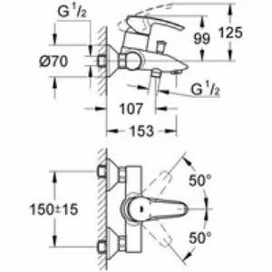 Смеситель для ванны GROHE Eurostyle, хром (33591001) Смеситель для ванны GROHE Eurostyle, хром (33591001)