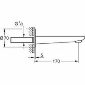 Излив для ванны GROHE Lineare, хром (13383001) Излив для ванны GROHE Lineare, хром (13383001)