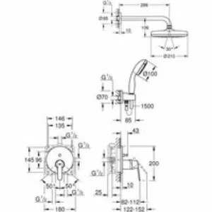 Душевая система GROHE Get со смесителем для душа, хром (25220001) Душевая система GROHE Get со смесителем для душа, хром (25220001)