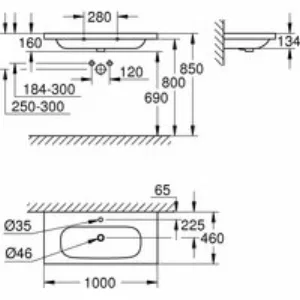 Раковина GROHE Euro Ceramic 100 см, альпин-белый (3958500H) Раковина GROHE Euro Ceramic 100 см, альпин-белый (3958500H)