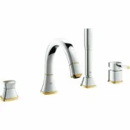 Смеситель для ванны GROHE Grandera на 4 отверстия, на край ванны, хром/золото (19936IG0)