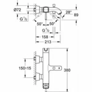 Смеситель для ванны GROHE Grandera, хром/золото (23317IG0) Смеситель для ванны GROHE Grandera, хром/золото (23317IG0)