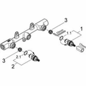 Встраиваемая часть двухвентильного смесителя для раковины GROHE на 3 отверстия (29025000) Встраиваемая часть двухвентильного смесителя для раковины GROHE на 3 отверстия (29025000)