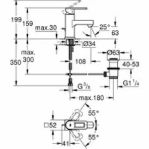 Смеситель для раковины GROHE Quadra, черный (32631KS0) Смеситель для раковины GROHE Quadra, черный (32631KS0)