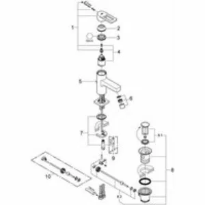 Смеситель для раковины GROHE Quadra, черный (32631KS0) Смеситель для раковины GROHE Quadra, черный (32631KS0)