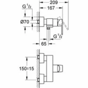 Смеситель для душа GROHE Quadra, хром (32637000) Смеситель для душа GROHE Quadra, хром (32637000)