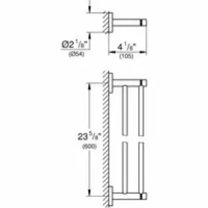 Держатель для полотенца GROHE Essentials 600 мм, двойной, никель глянец (40802BE1) Держатель для полотенца GROHE Essentials 600 мм, двойной, никель глянец (40802BE1)