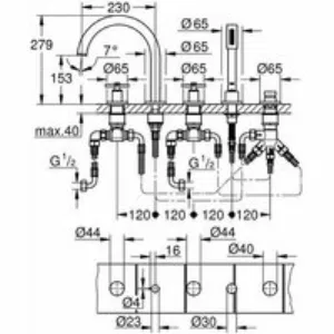 Смеситель для ванны GROHE Atrio двухвентильный, на 5 отверстий, на край ванны, темный графит матовый (19923AL3) Смеситель для ванны GROHE Atrio двухвентильный, на 5 отверстий, на край ванны, темный графит матовый (19923AL3)
